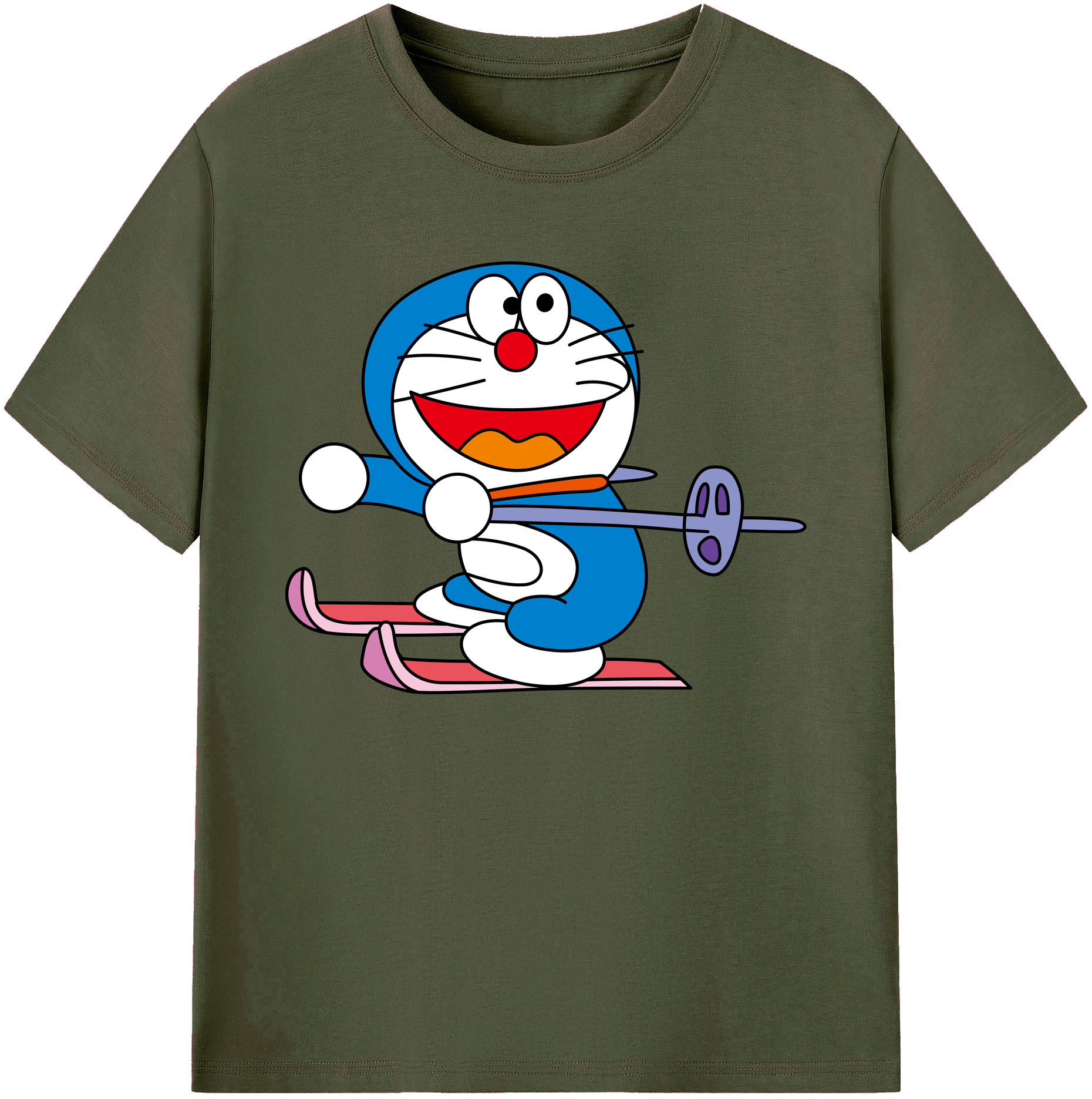 （画像用） ドラえもん Doraemon 綿100％ メンズ半袖Tシャツ｜肌触りやわらか＆通気性
